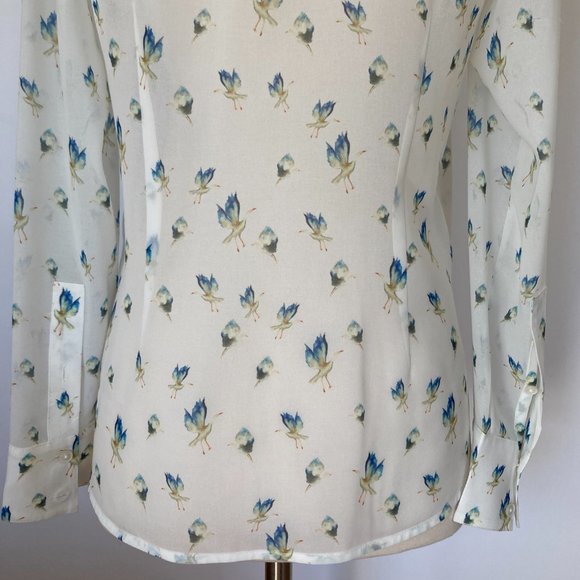 JASON WU GREY Crane-Print Button-Front Blouse, White multi, 2 - Picture 10 of 13